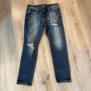 Nova Men’s Day-To-Day Slim Jeans 34x34 Dark Wash Distressed New With Tags